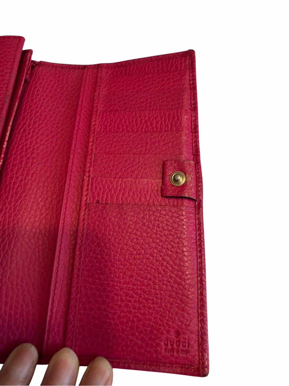 Authentic Gucci Swing Flap Wallet in fuchsia/shocking pink - Picture 2 of 9